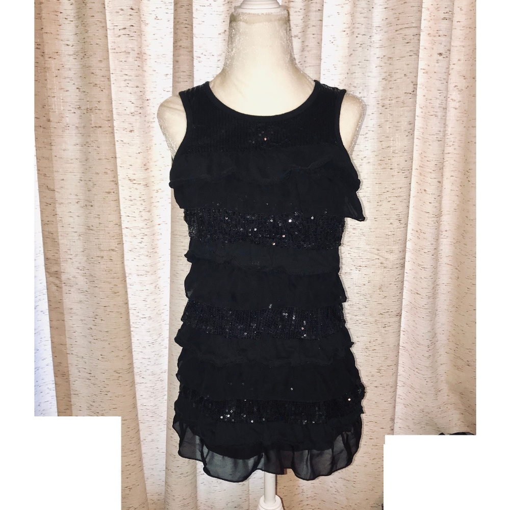 Justice Sequined & Ruffled Tunic (Size 8)